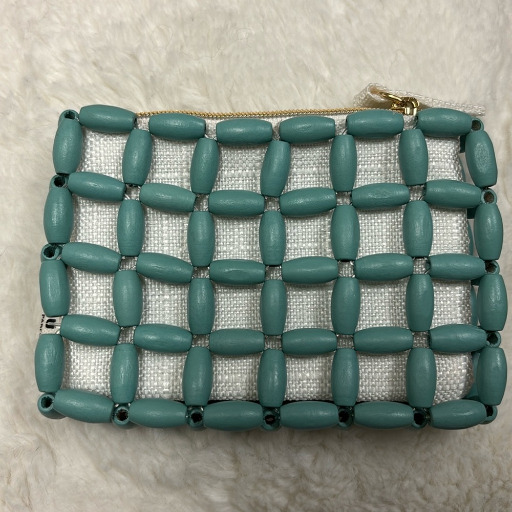 Miu Miu Cross weave Teal card case
